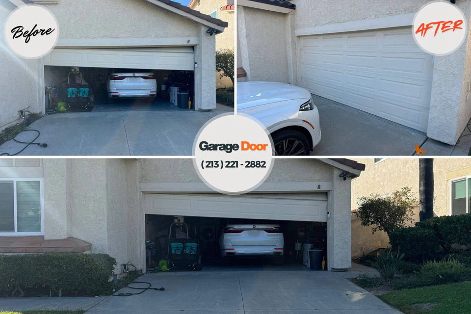 Before and after: garage door opener repair Lake Summerset, IL